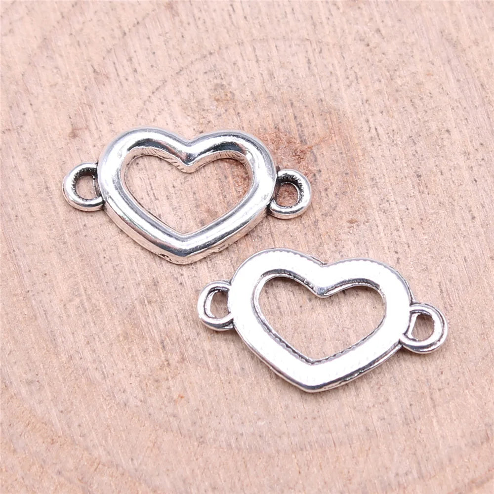 18x11mm 0.7g Multicolor zinc alloy Heart connector charm for DIY bracelet necklace making