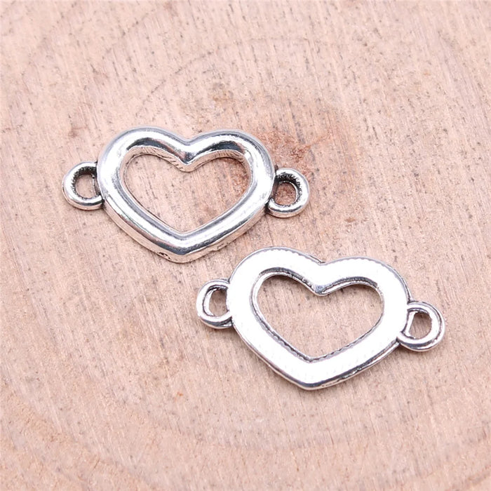 18x11mm 0.7g Multicolor zinc alloy Heart connector charm for DIY bracelet necklace making