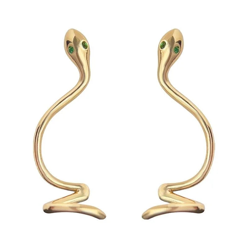 Minimalist Copper Snake Drop Earrings For Women, Niche Designer Animal Zodiac Jewelry