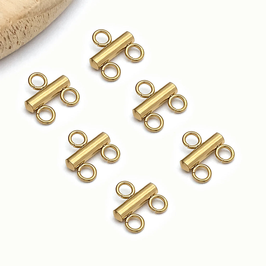 Stainless Steel Bar Shape Multi Hole Connector Charm for DIY Necklace Pendant Jewelry Findings