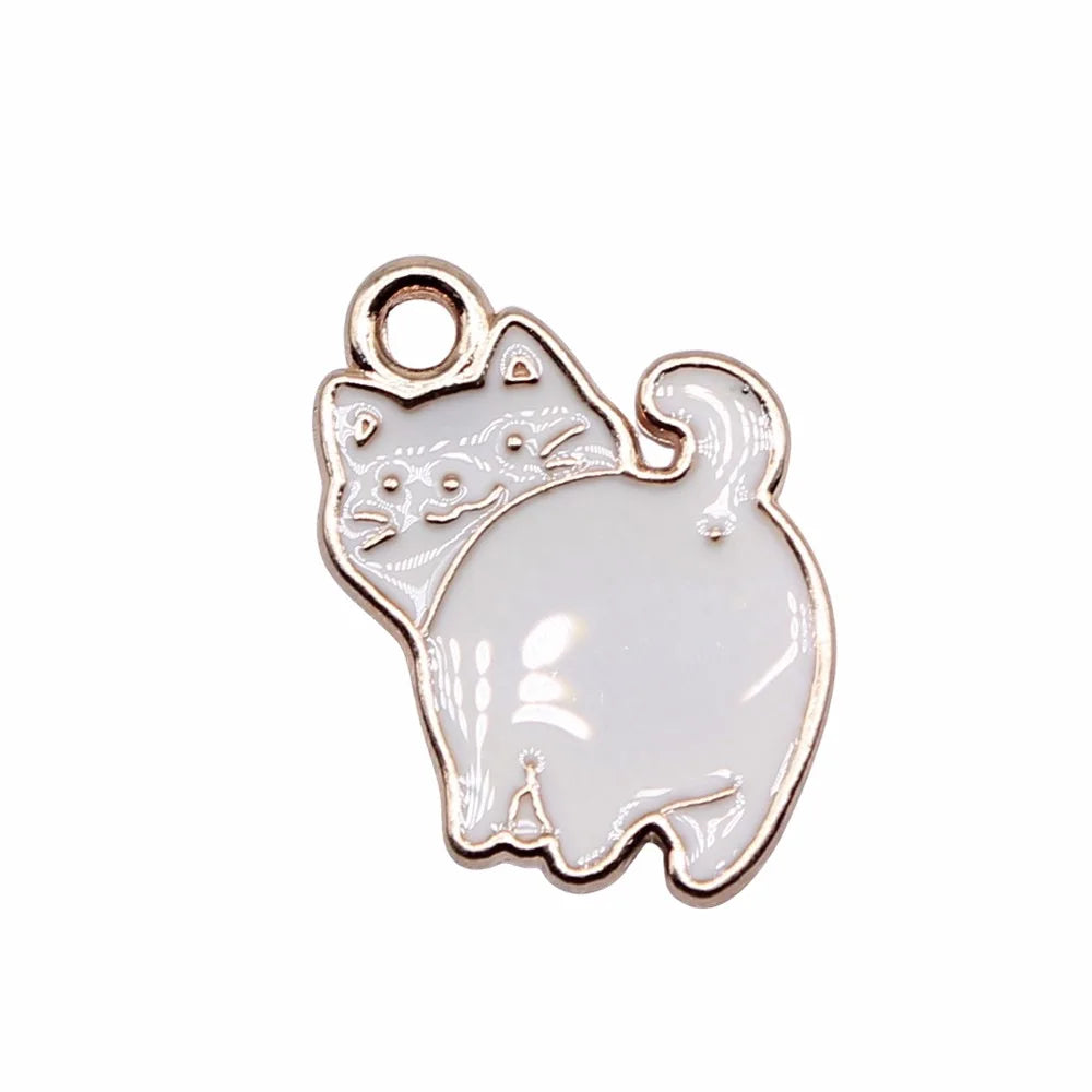 14x19mm 1.1g KC Gold Zinc Alloy Cat Charm Pendant for DIY Necklace Bracelet Jewelry Accessories