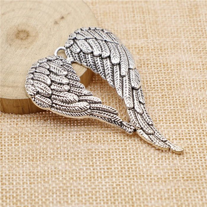 68x46mm 11.2g Multicolor Zinc Alloy Wing Charm Pendant for DIY Necklace and Costume Decoration