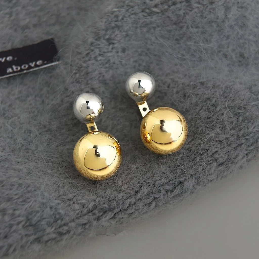 Convertible Two Tone Eco-Friendly Copper Geometric Round Bean Drop Earrings