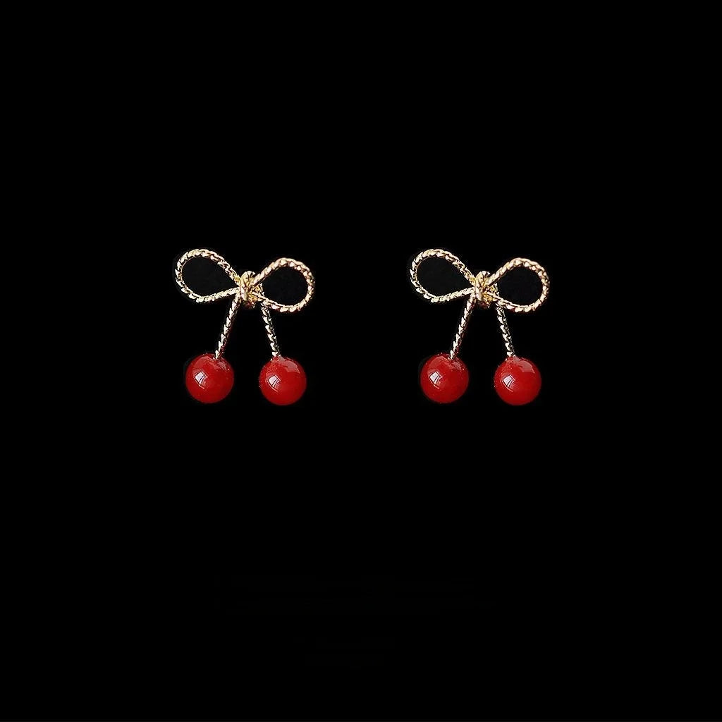 14K Gold Plated Copper Bow Stud Earrings Sweet Korean Minimalist Jewelry