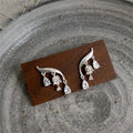 Light Luxury Copper Lily Of The Valley Flower Micro Pave Zircon Tassel Drop Earrings