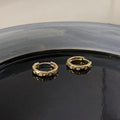Sweet Cool Copper Micro Pave Zircon Round Hoop Earrings, Geometric Huggie Jewelry For Women