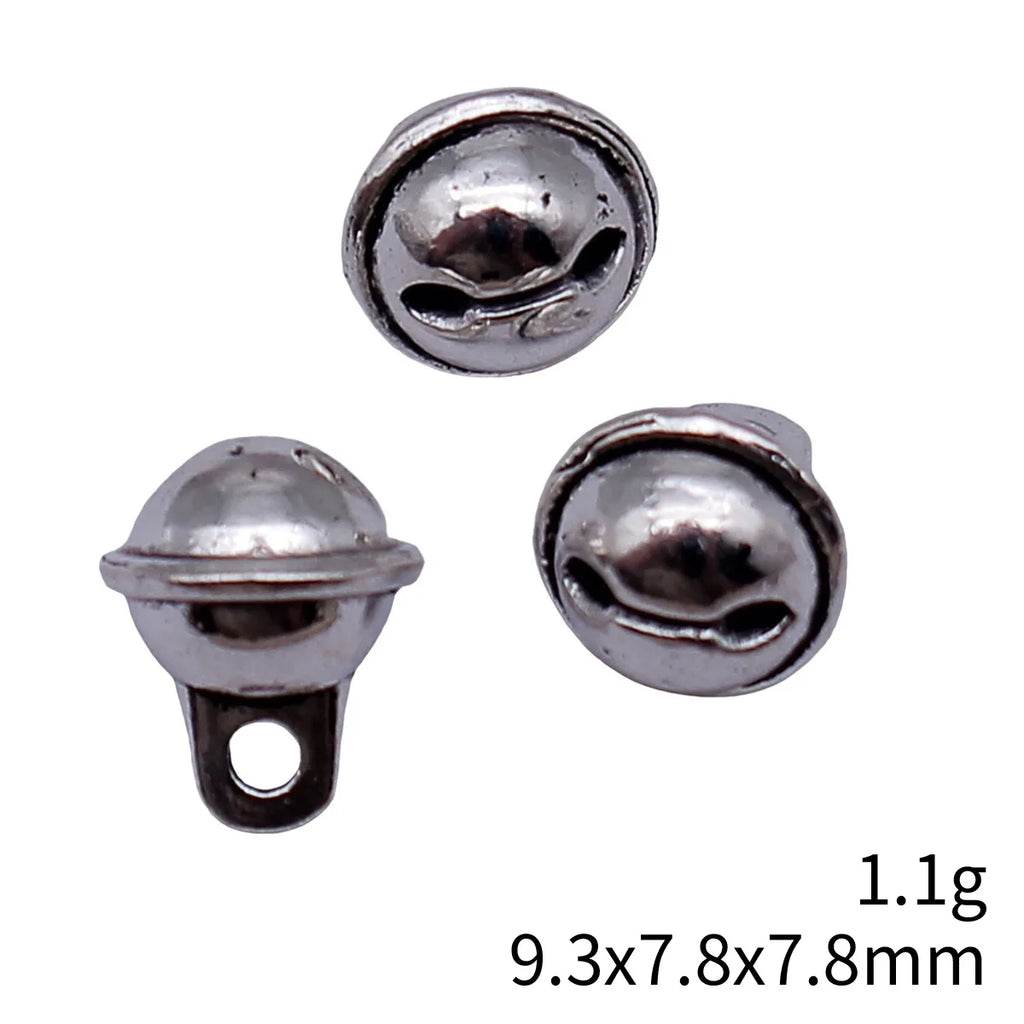 9.3x7.8x7.8mm 1.1g Antique Silver Zinc Alloy Bell Shape Charm Pendant for DIY Bracelet Necklace Jewelry Making