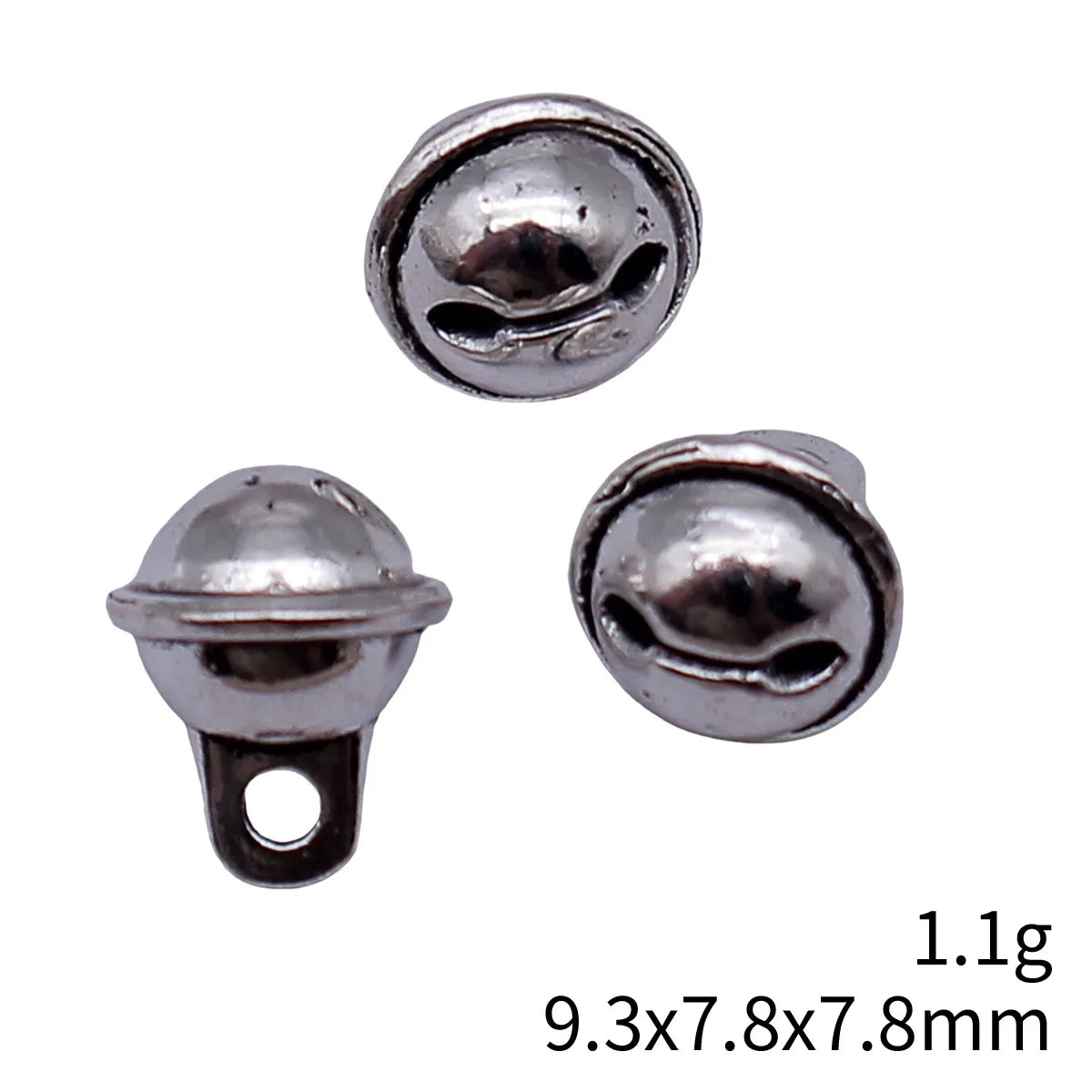 9.3x7.8x7.8mm 1.1g Antique Silver Zinc Alloy Bell Shape Charm Pendant for DIY Bracelet Necklace Jewelry Making