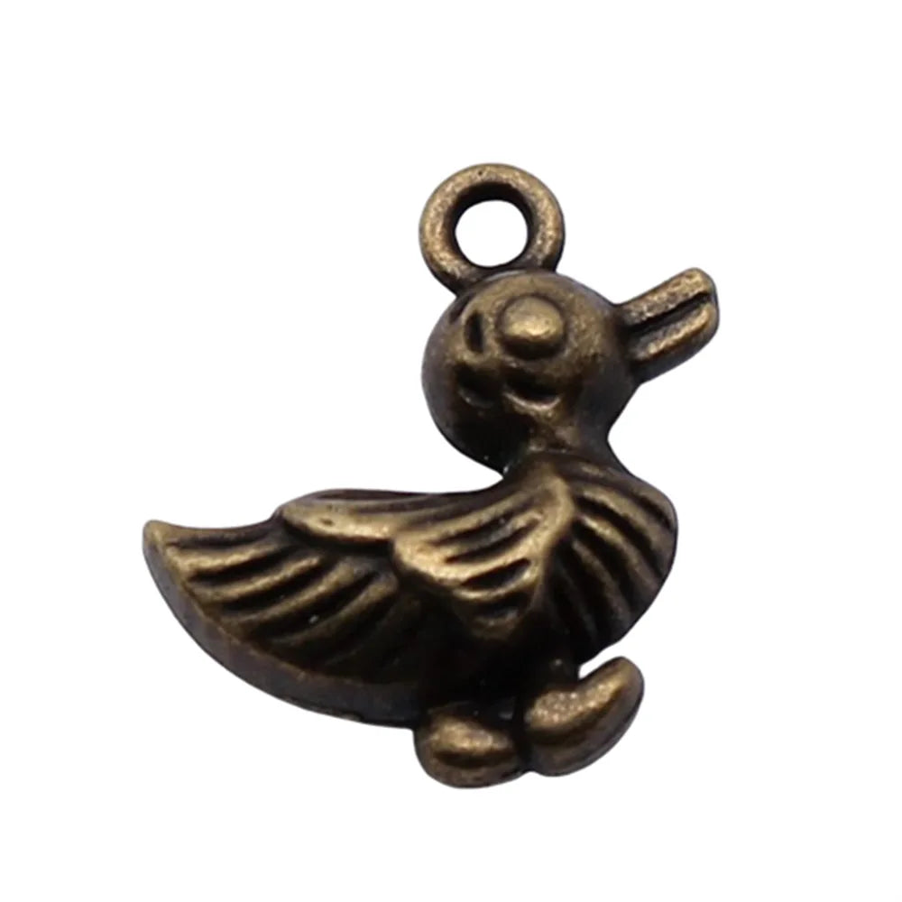17x17x8mm 2.8g Multicolor Zinc Alloy Duck Charm Pendant for DIY Necklace Bracelet Jewelry Making