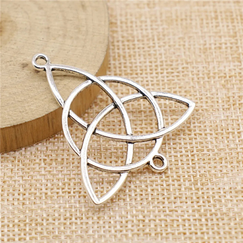 39x43mm 3.8g Antique Silver Zinc Alloy Celtic Knot Connector Charm for DIY Bracelet Making