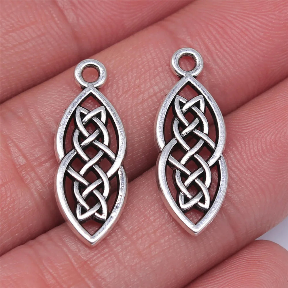 10x26mm 1.4g Multicolor Zinc Alloy Irish Knot Charm Pendant for DIY Necklace Bracelet Making