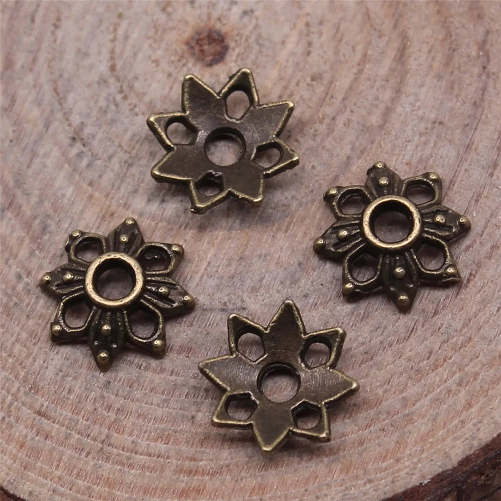 9x9mm 0.3g Multi Color Zinc Alloy Flower Bead Caps for DIY Handmade Bracelet Necklace Making
