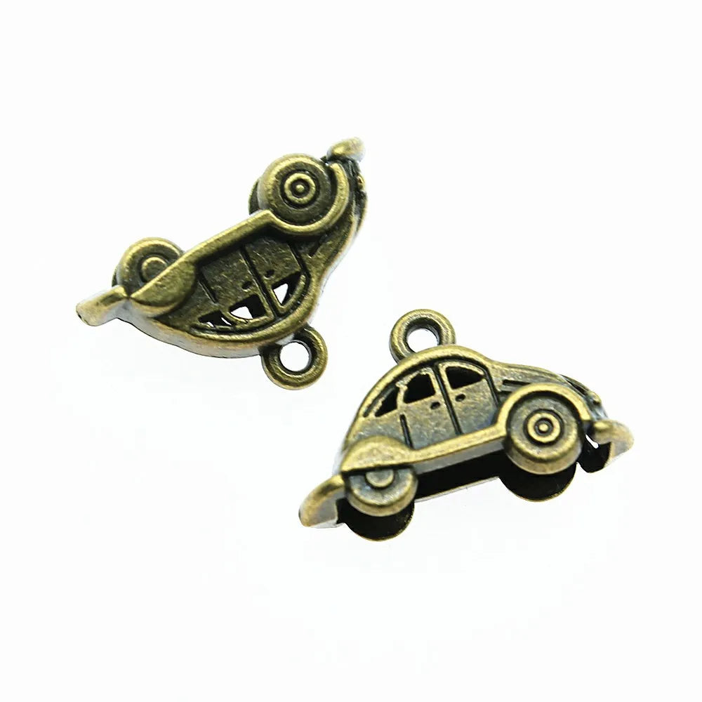 23x15mm 3.1g Multicolor Zinc Alloy 3D Car Charm Pendant for DIY Vehicle Theme Jewelry Making
