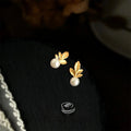 Minimalist Matte Maple Leaf Stud Earrings Copper For Women