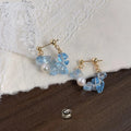 Forest Style Freshwater Pearl Natural Stone Irregular Tassel Drop Earrings