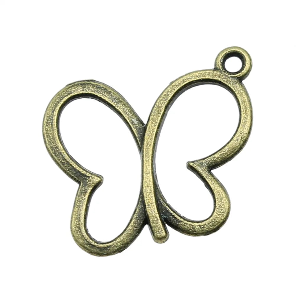 20x19mm 0.9g Multicolor Zinc Alloy Butterfly Charm Pendant for DIY Necklace Bracelet Jewelry Making