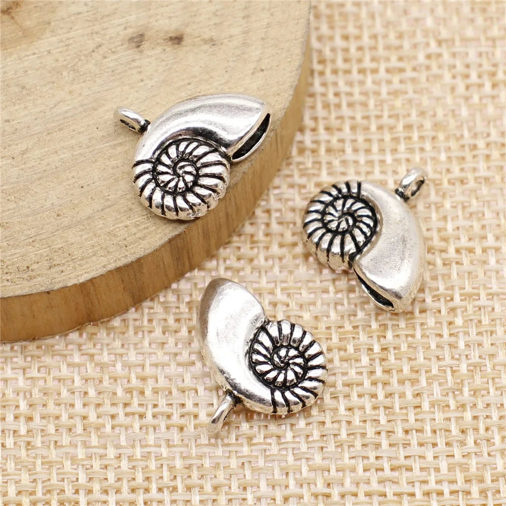 16x12mm 2.1g Multicolor Zinc Alloy Conch Shell Charm Pendant for DIY Ocean Theme Jewelry Making