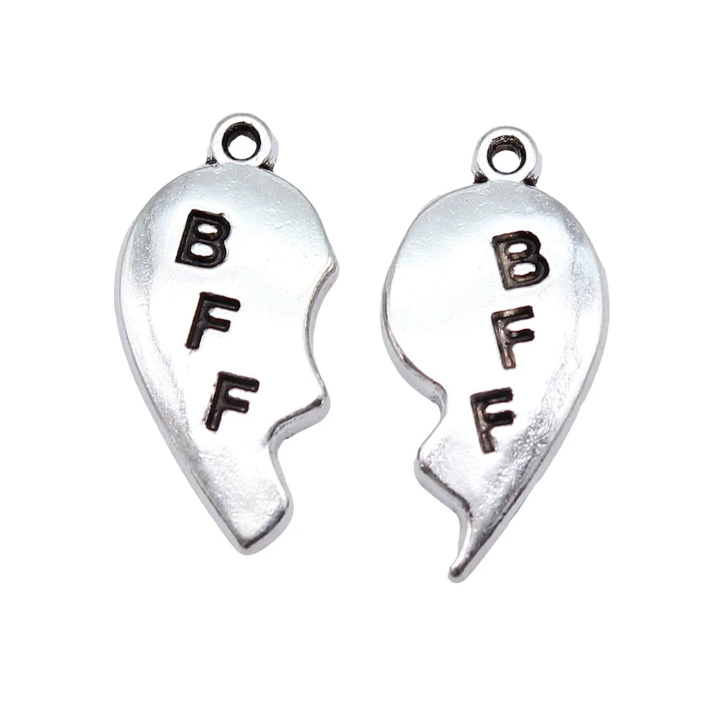 23x12mm 2.6g Antique Silver Zinc Alloy BFF Puzzle charm pendant for friendship necklace making