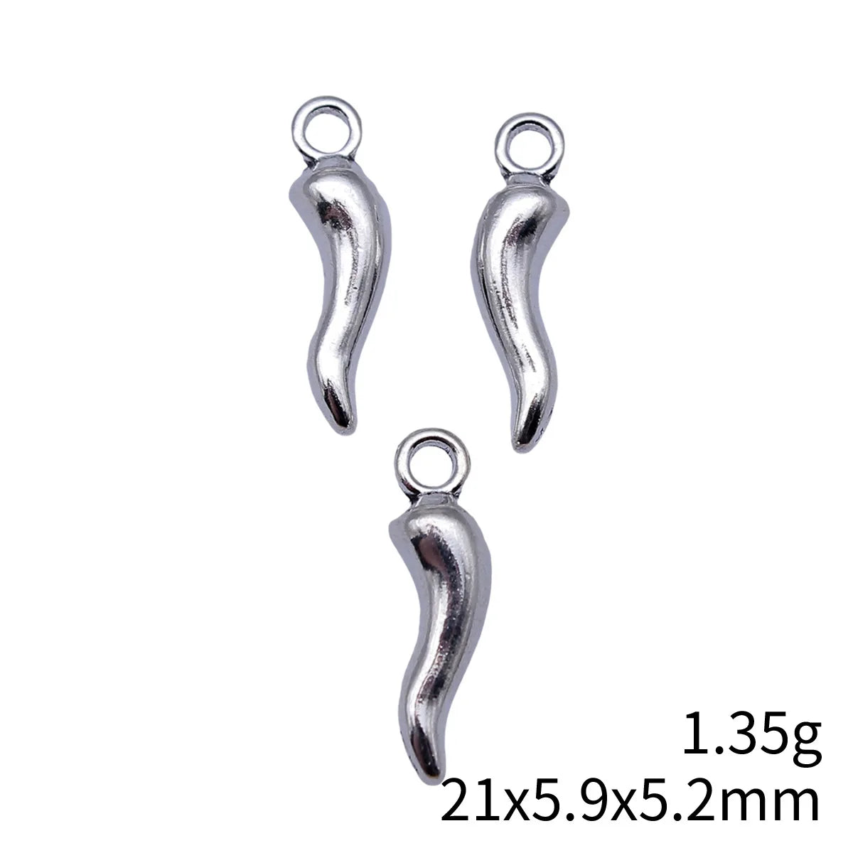 21x5.9x5.2mm 1.35g Antique Silver Zinc Alloy Chili Pepper Charm Pendant for DIY Necklace Bracelet Making