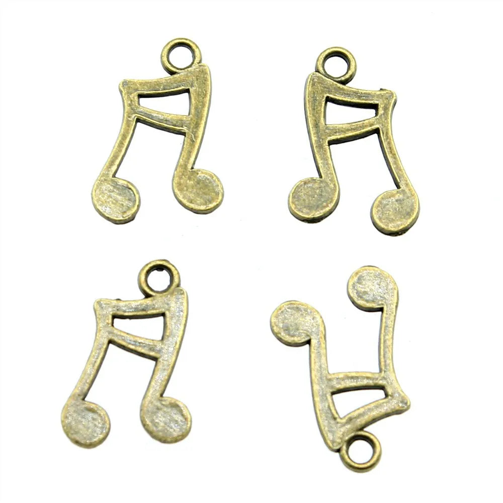 17x11mm 0.61g Multicolor Zinc Alloy Music Note Charm Pendant for Bracelet Necklace DIY Jewelry Making