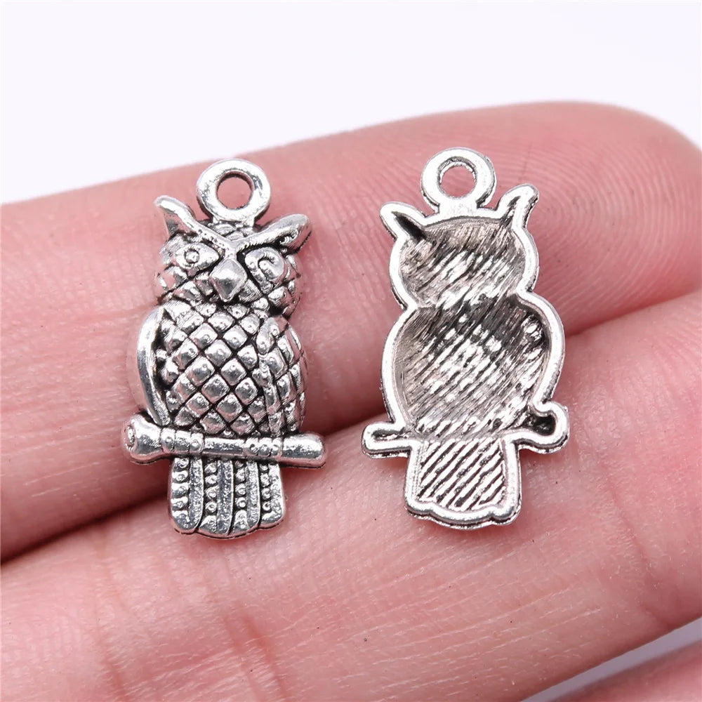 21x11mm 1.4g Multicolor Zinc Alloy Owl Cat Charm Pendant for DIY Necklace Bracelet Jewelry Making