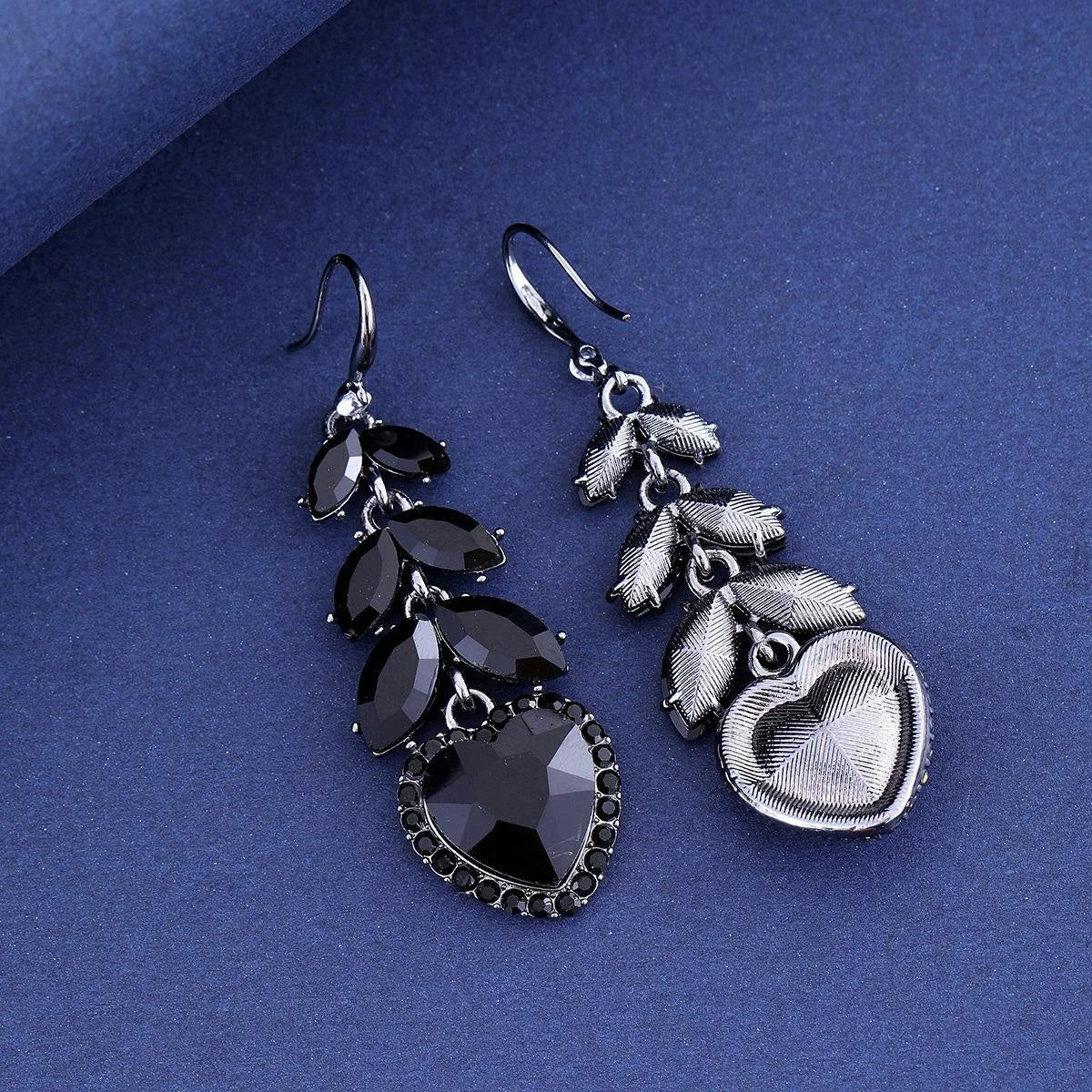 Luxury Crystal Heart Drop Earrings Rhinestone Alloy Bridal Dangle Earrings For Wedding Party Gift