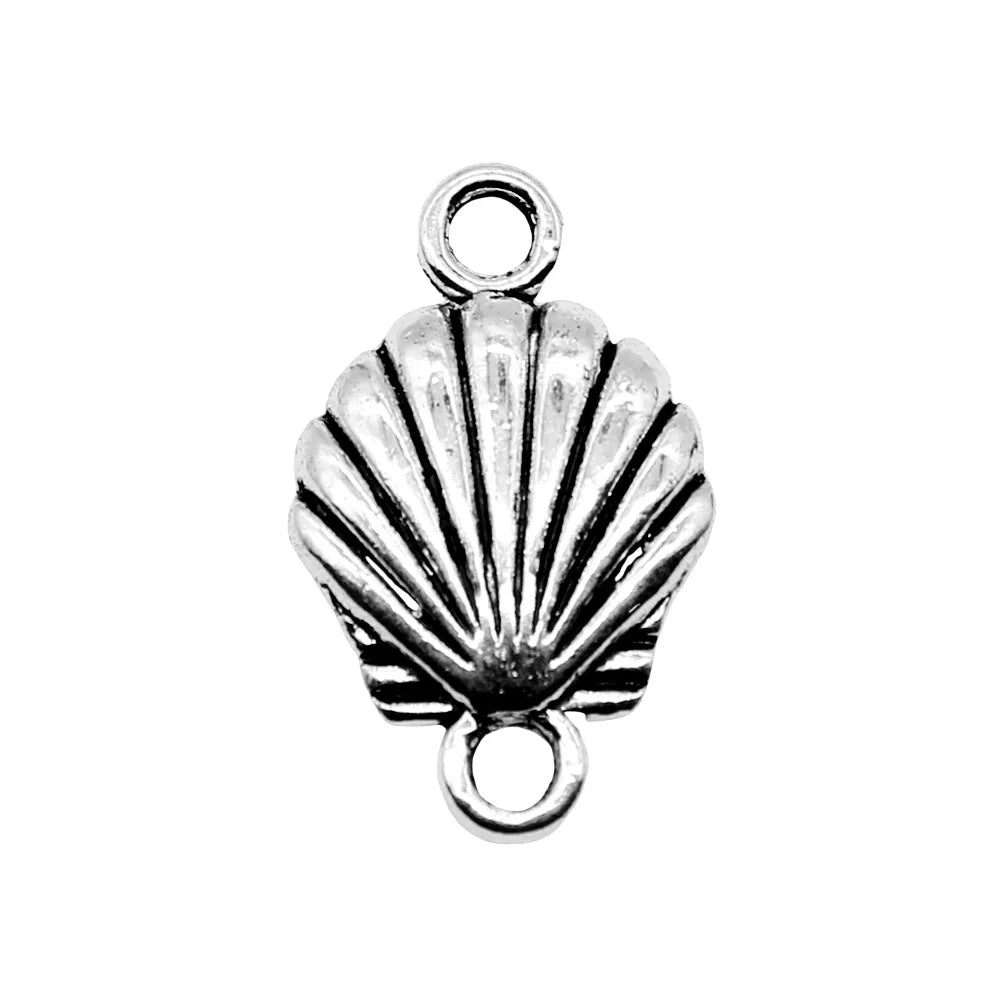 23x14mm 3g Antique Silver Zinc Alloy Shell Connector Charm for Bracelet Necklace Jewelry Making