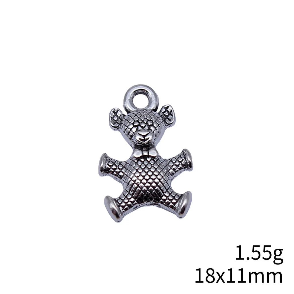 18x11mm 1.55g Antique Silver Zinc Alloy Bear Charm Pendant for Vintage DIY Jewelry Making