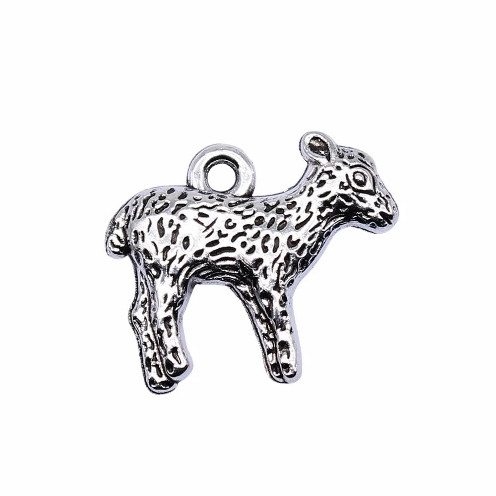 13x15mm 1.3g Antique Silver Zinc Alloy Deer Charm Pendant for DIY Necklace Bracelet Making