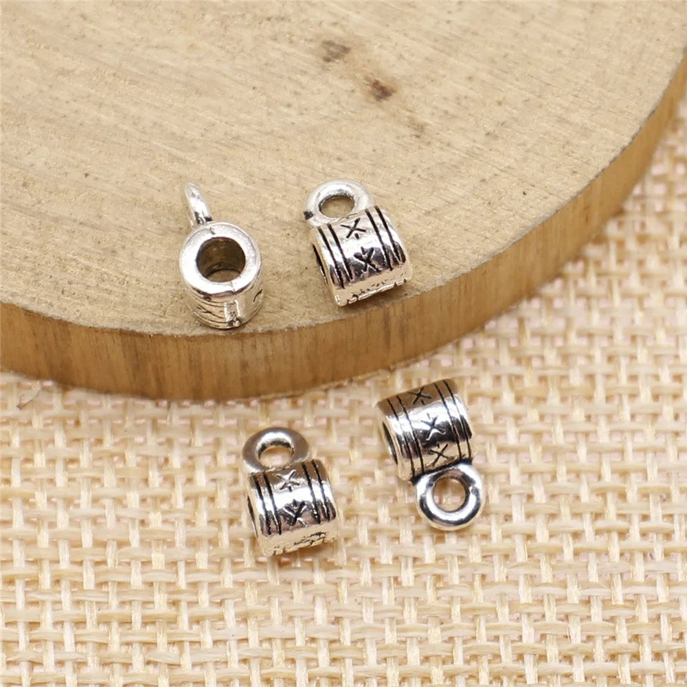 8x5x5mm 0.5g Multicolor Zinc Alloy Carved Pendant Bails Connector Charms for DIY Jewelry Making