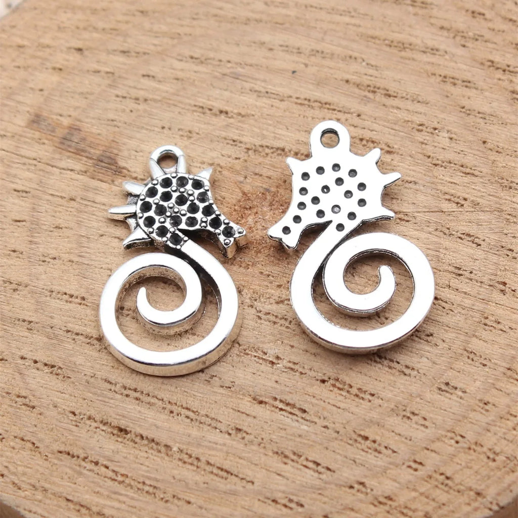 21x12mm 1.3g Antique Silver Zinc Alloy Seahorse Charm Pendant for Necklace Bracelet DIY Jewelry
