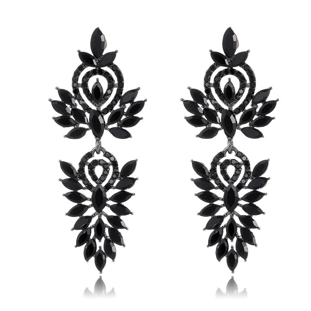 Elegant Long Crystal Rhinestone Tassel Earrings For Women Luxury Bridal Wedding Party Jewelry Gift