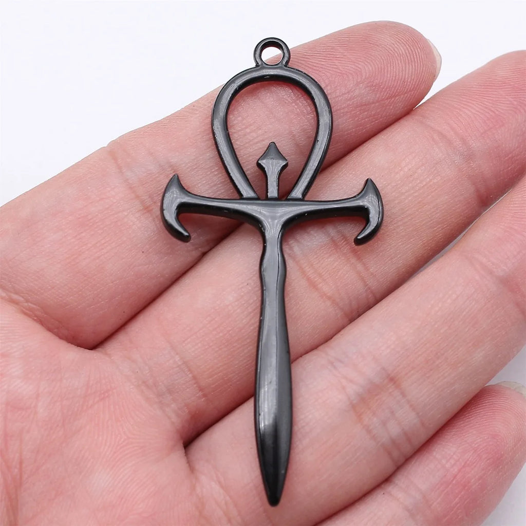 59x28mm 4.4g Multicolor Zinc Alloy Gothic Cross Charm Pendant for DIY Necklace Bracelet Making