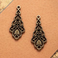 41x18MM Zinc Alloy Teardrop Hollow Double Sided Charm Pendant for DIY Necklace Bracelet Jewelry Making