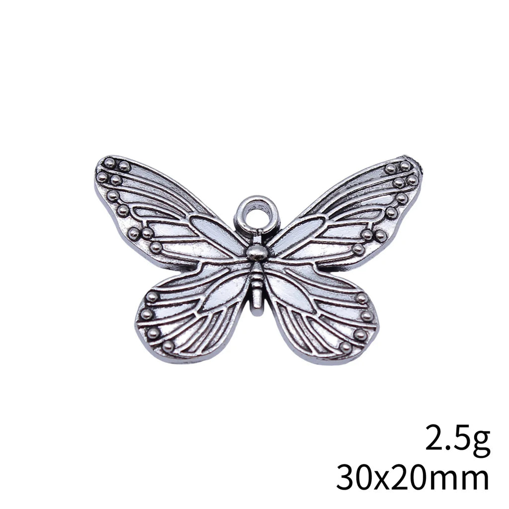 30x20mm 2.5g Antique Silver Zinc Alloy Butterfly Charm Pendant for DIY Necklace Bracelet Making