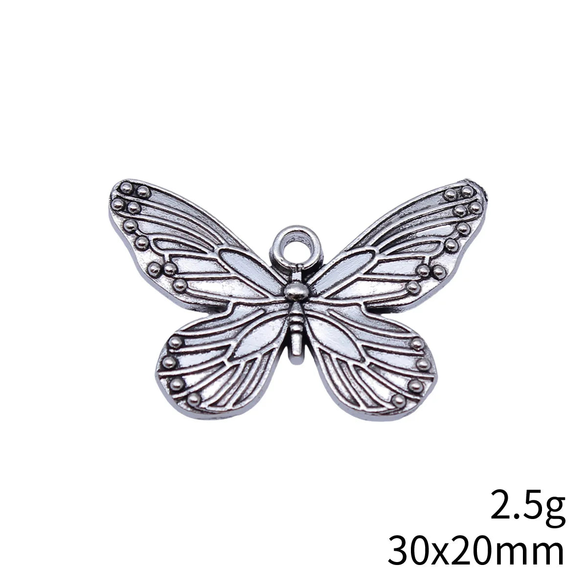 30x20mm 2.5g Antique Silver Zinc Alloy Butterfly Charm Pendant for DIY Necklace Bracelet Making