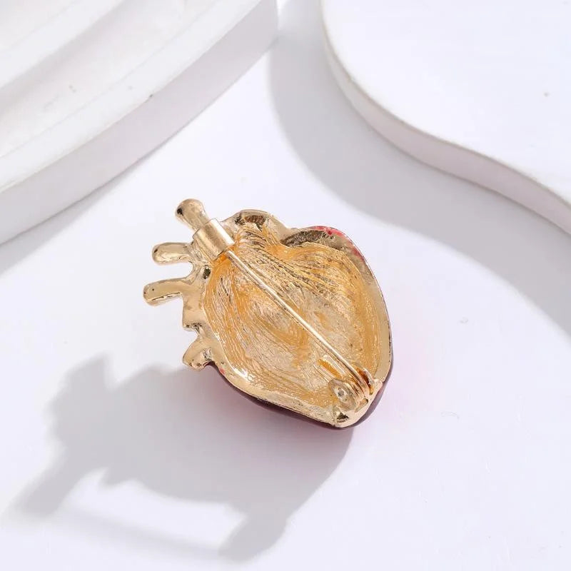 Creative Anatomical Heart Enamel Alloy Brooch, Vintage Medical Organ Lapel Pin Suit Accessory Gift