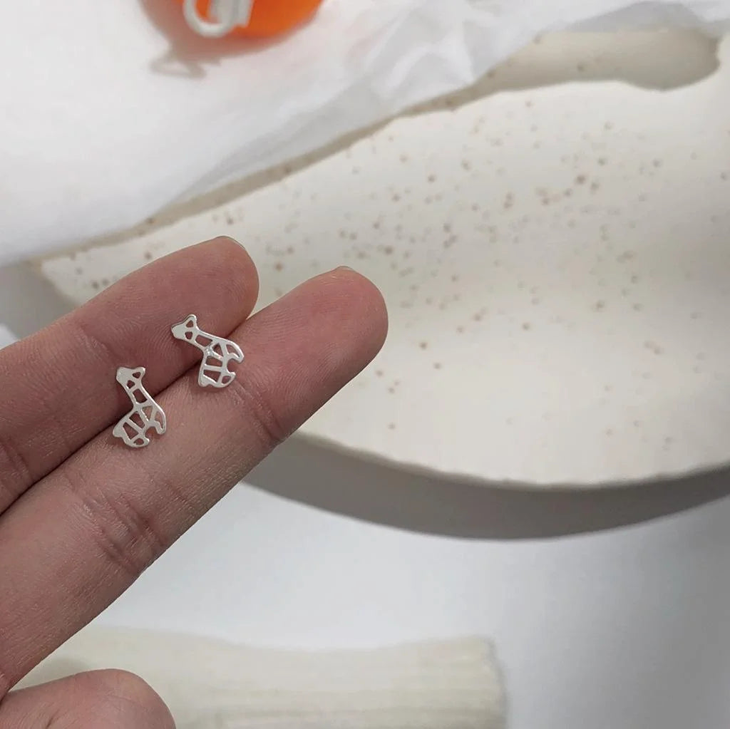 Mini Cute Copper Stud Earrings Silver Plated Pin Heart Star Bow Geometric Letter Earrings For Women