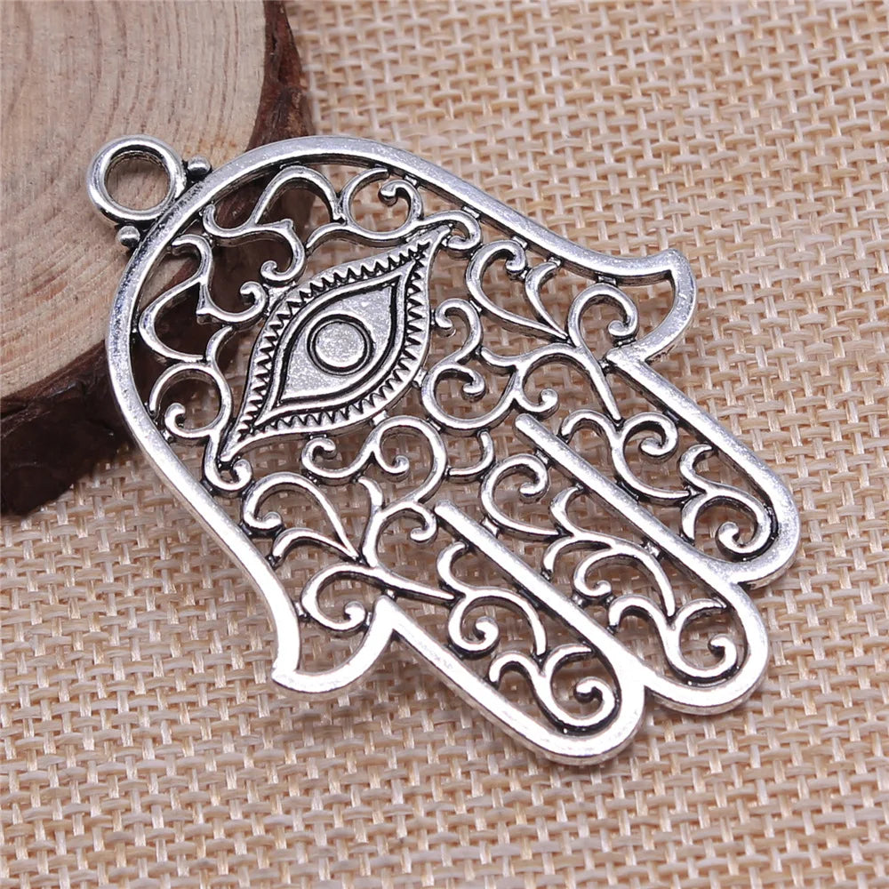 59x43mm 9.5g Multicolor Zinc Alloy Eye Hand Charm Pendant for DIY Necklace Bracelet Jewelry Making