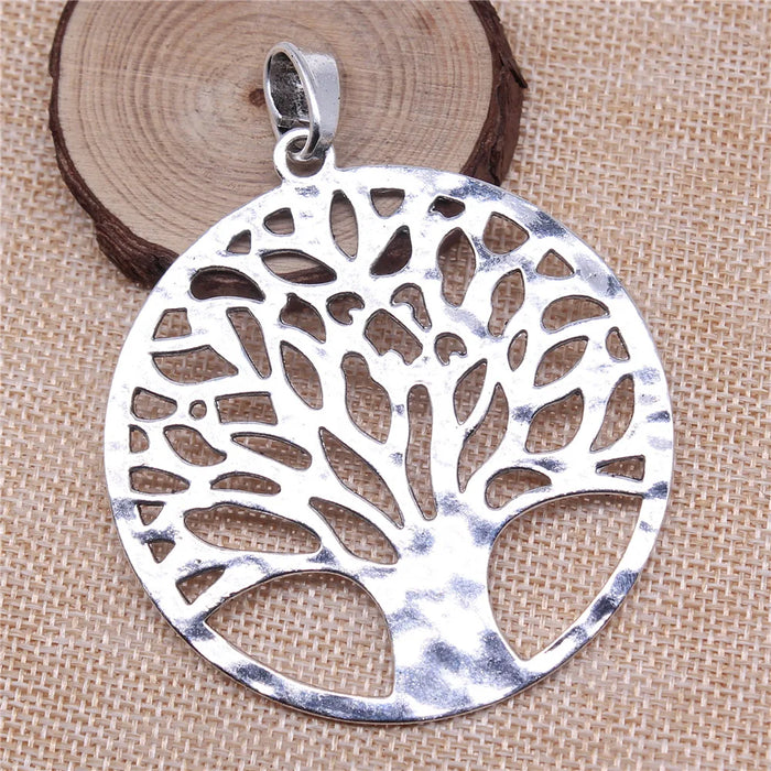 70x70mm 28g Antique Silver Zinc Alloy Tree of Life Charm Pendant for DIY Necklace Bracelet Making