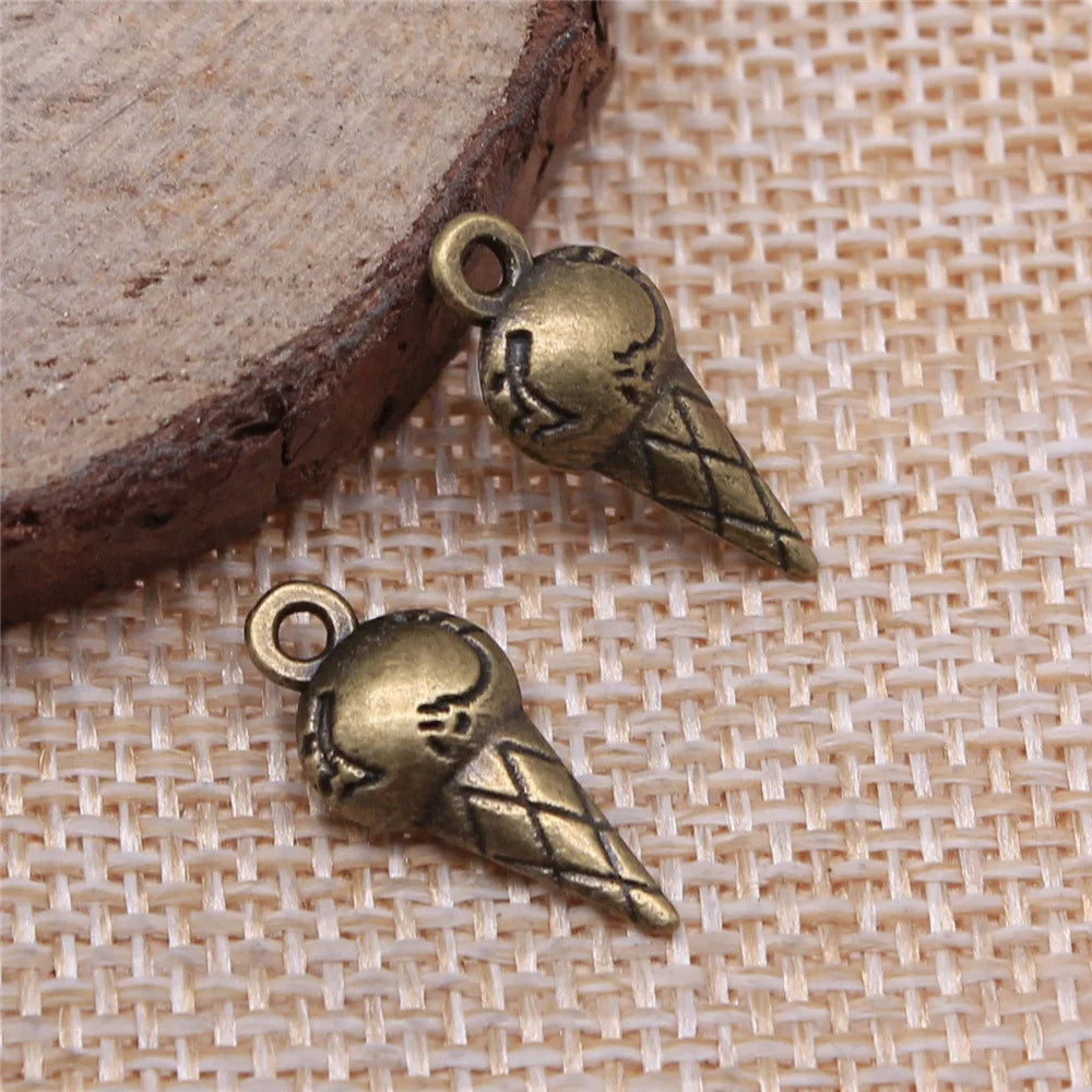 19x8x4mm 1g Multicolor Zinc Alloy Ice Cream Charm Pendant for DIY Bracelet Necklace Making
