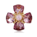Elegant 3D Pink Crystal Flower Magnetic Brooch, Alloy Rhinestone Lapel Pin Corsage For Suits And Gifts