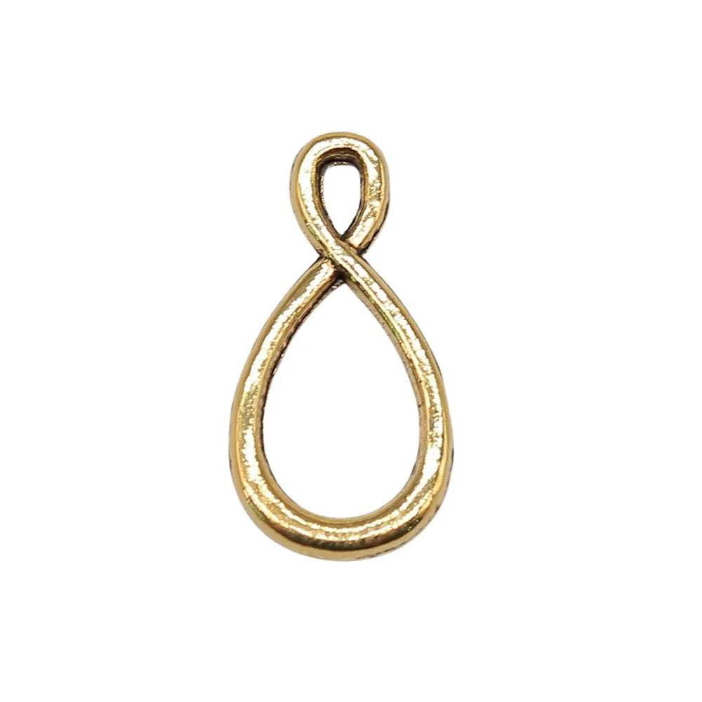 22x11mm 0.8g Antique Gold Zinc Alloy Asymmetric Figure Eight Connector Charm for Bracelet Necklace