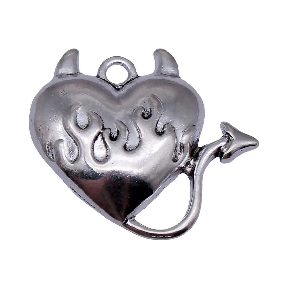 26x24mm 2.8g Antique Silver Zinc Alloy Gothic Heart Devil Charm Pendant for DIY Jewelry Making