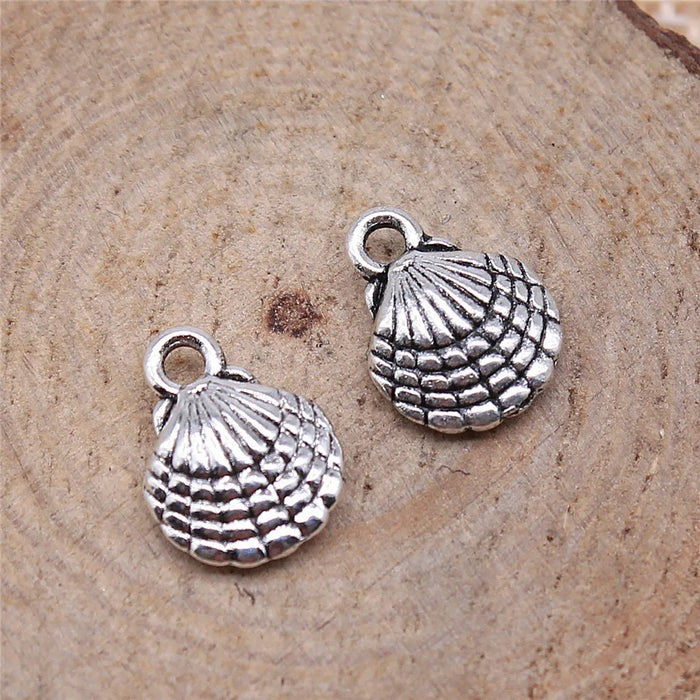 13x10mm 1g Multicolor Zinc Alloy Shell Charm Pendant for Ocean Theme Necklace Bracelet Making