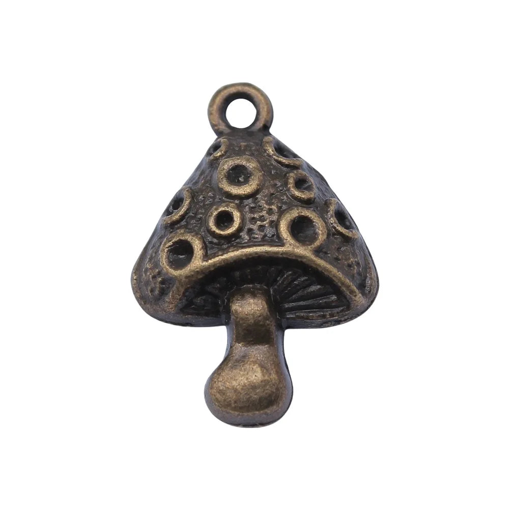 18x26mm 2.5g Multicolor Zinc Alloy Mushroom Charm Pendant for DIY Fantasy Theme Jewelry Making