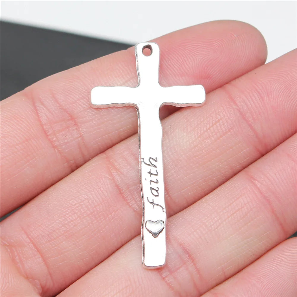 47x23mm 2.6g Zinc Alloy Cross Charm Pendant for DIY Necklace Bracelet Jewelry Making Accessories