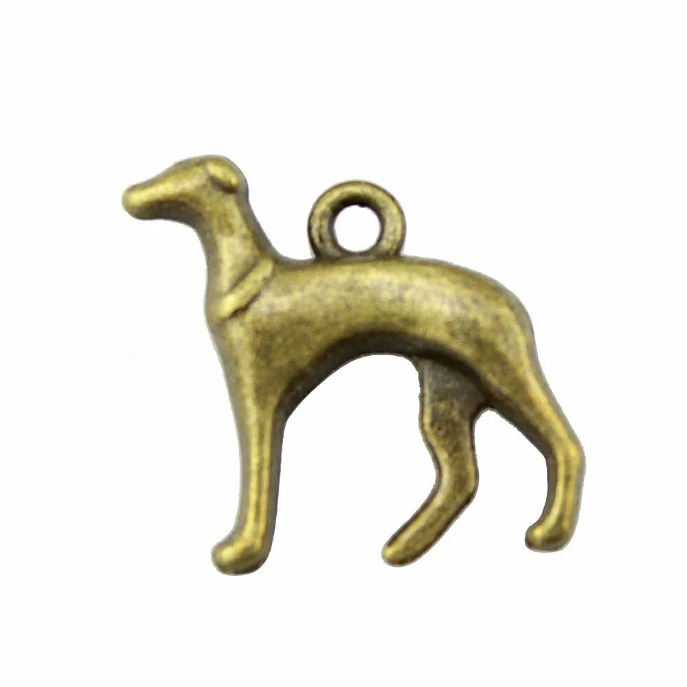 20x20mm 2.6g Zinc Alloy Dog Charm Pendant for DIY Necklace Bracelet Earring Jewelry Making