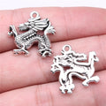 23x22mm 3.3g Antique Silver Zinc Alloy Dragon Charm Pendant for Vintage Style DIY Jewelry Making