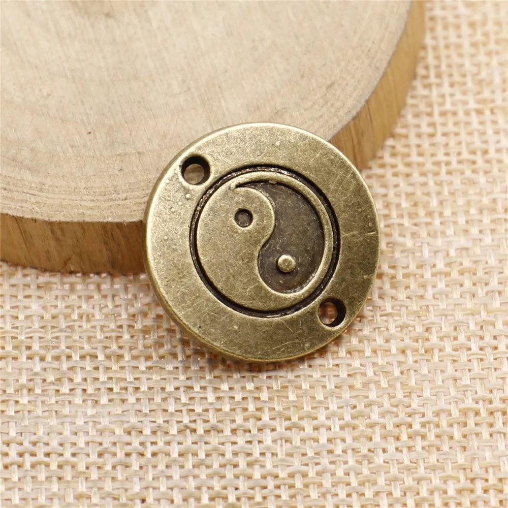 25x25mm 3.2g Multicolor Zinc Alloy Tai Chi Connector Charm for Bracelet Necklace Jewelry Making
